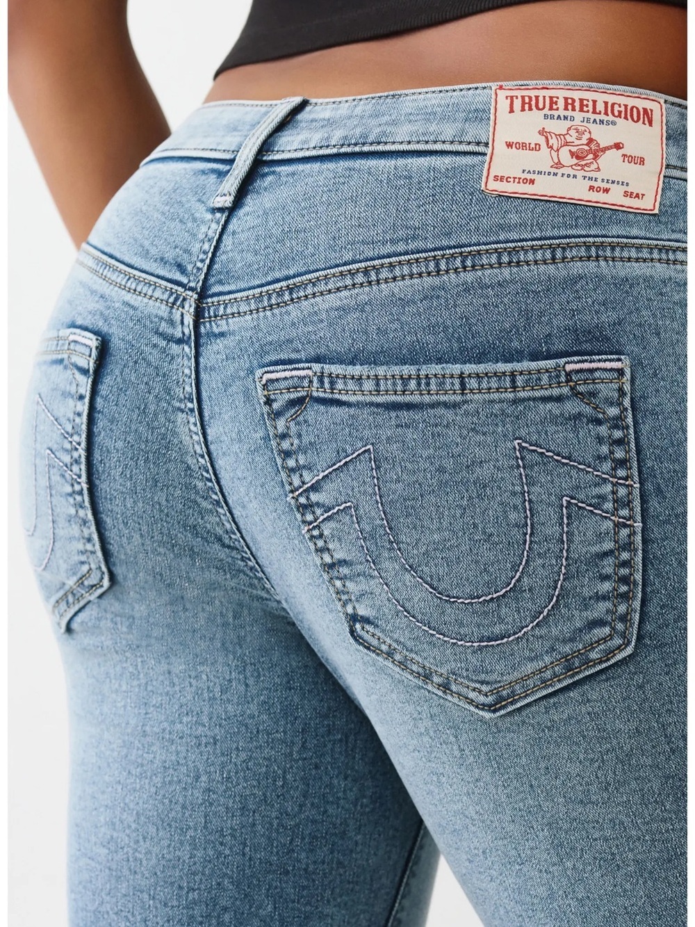 True Religion Women’s Mid-Rise Billie Straight Leg Light Wash Jeans Size 27 - Picture 4 of 16